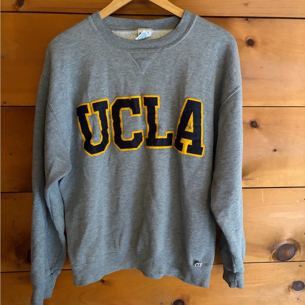 Vintage UCLA Gray Crewneck Sweatshirt with Navy & Gold Applique